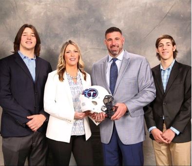 Carter Vrabel with parents Mike Vrabel and Jen Vrabel and sibling Tyler Vrabel